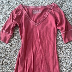 y2k quarter sleeve, pink top